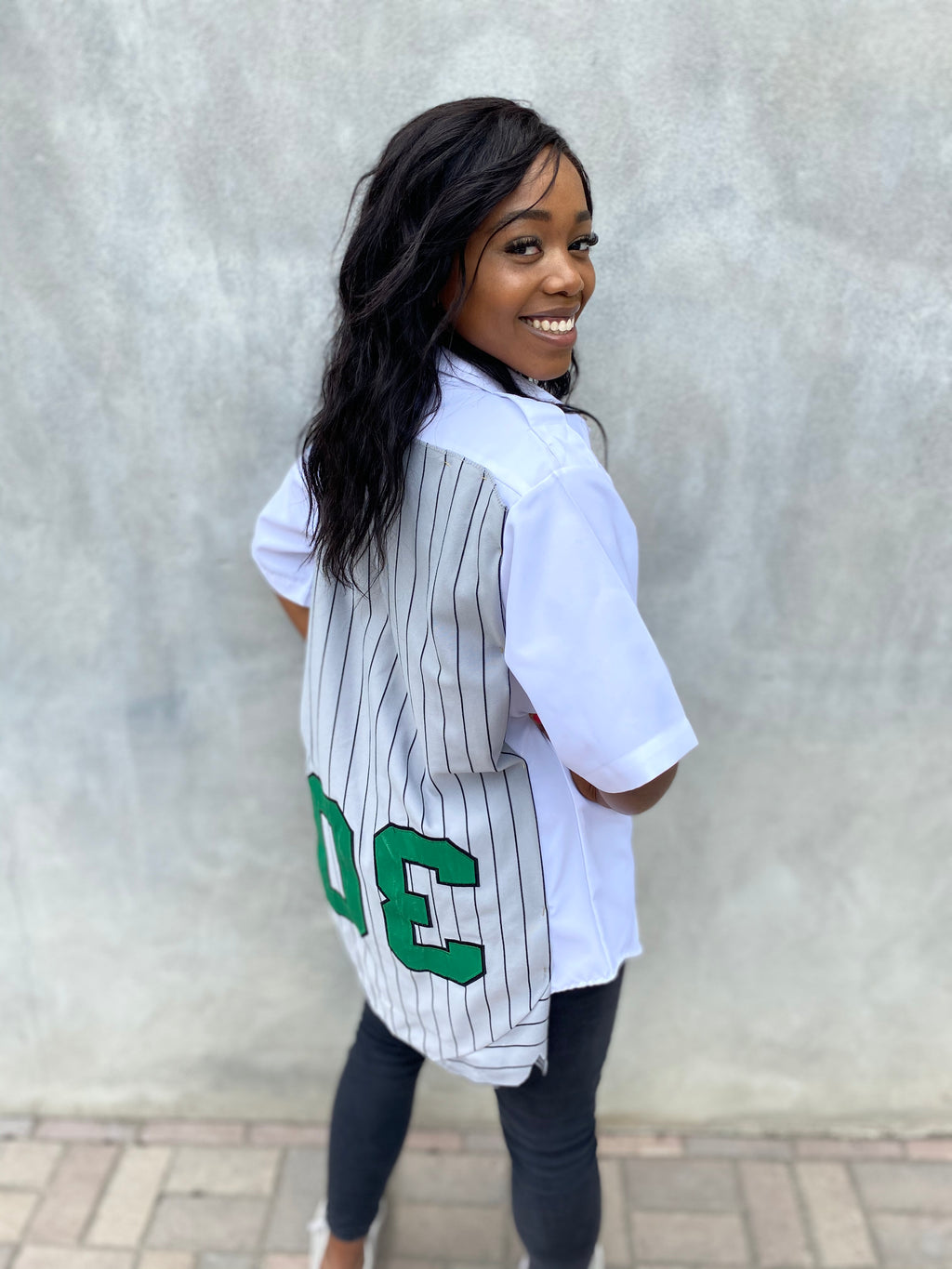 Pinstripe Baseball Button-Up