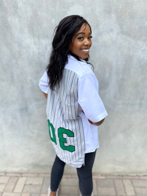 Pinstripe Baseball Button-Up